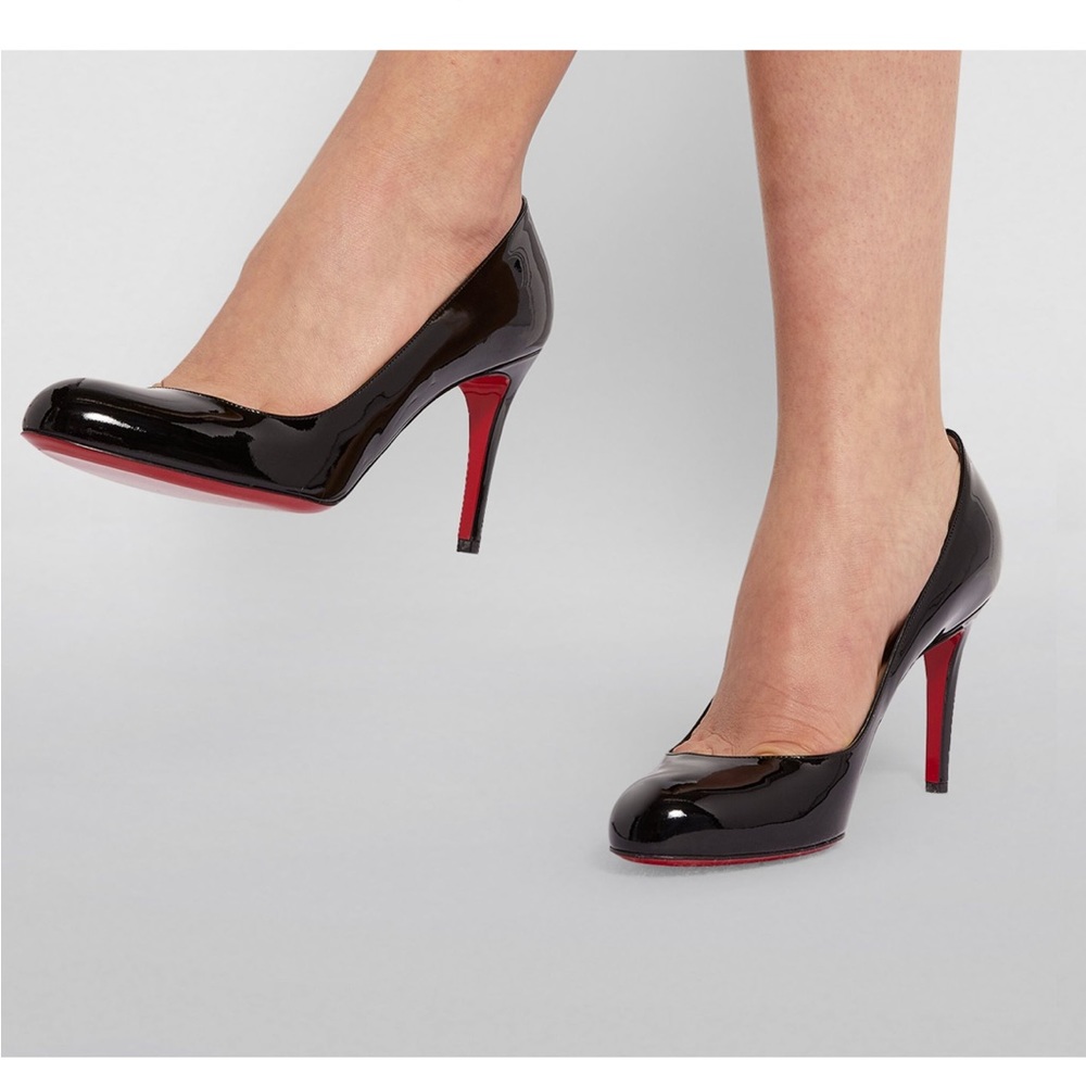 Christian louboutin simple pump black patent 70mm